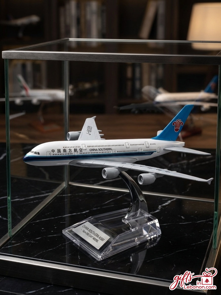 China Southern Airbus A380 16cm Diecast Model Plane on Display Stand