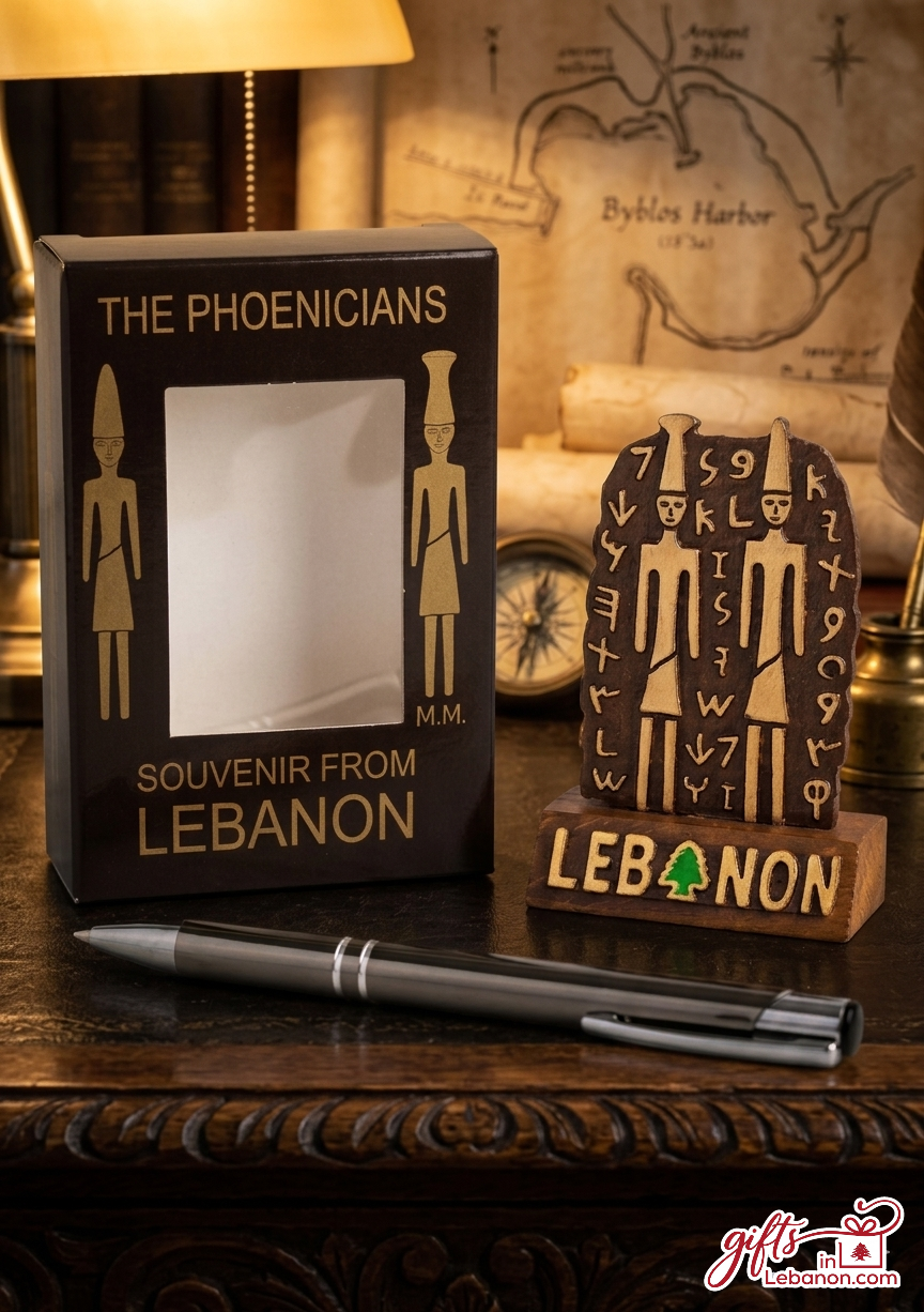 Phoenician Heritage Souvenir Desk Ornament with Lebanon Cedar Tree