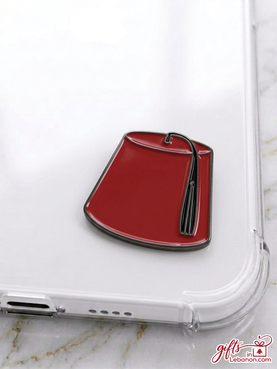 Traditional red Lebanese Tarboush enamel sticker on a white phone case