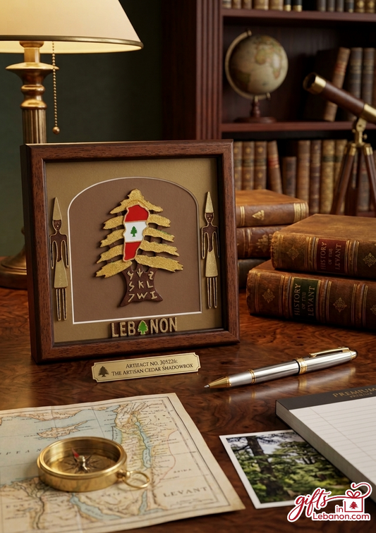 Handcrafted Lebanese Cedar and Phoenician Heritage Shadowbox Frame