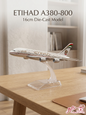 Etihad Airways A380-800 16cm Die-Cast Model Plane on Stand