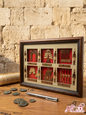 Framed 3D artwork showcasing Lebanese landmarks including Tyr, Baalbeck, Raouche, and the Phoenician ship