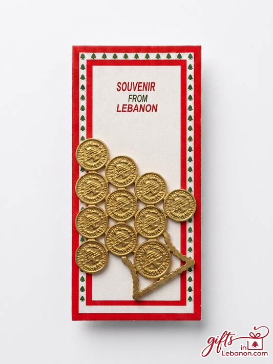 Golden Cedar of Lebanon Souvenir Collector's Set in Red and White Box