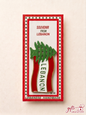 Handmade Cedar of Lebanon Souvenir Pin on Red Cardboard Packaging