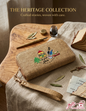 Hand-embroidered jute clutch with Lebanese cedar and traditional house design