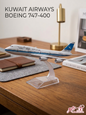 Kuwait Airways Boeing 747-400 16cm Model Airplane on Display Stand