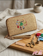 Handmade Lebanese Heritage Embroidered Wristlet Clutch with Cedar Tree Design
