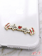 Premium gold-plated enamel Lebanon heartbeat sticker on a clear phone case