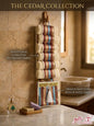Traditional Levantine patterned hanging towel organizer with matching tassel pouch from The Cedar Collection