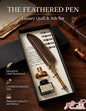 Luxury Feathered Quill and Calligraphy Nib Gift Set in Box