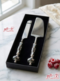 Luxury Mother of Pearl Cake Knife and Server Set in Gift Box
